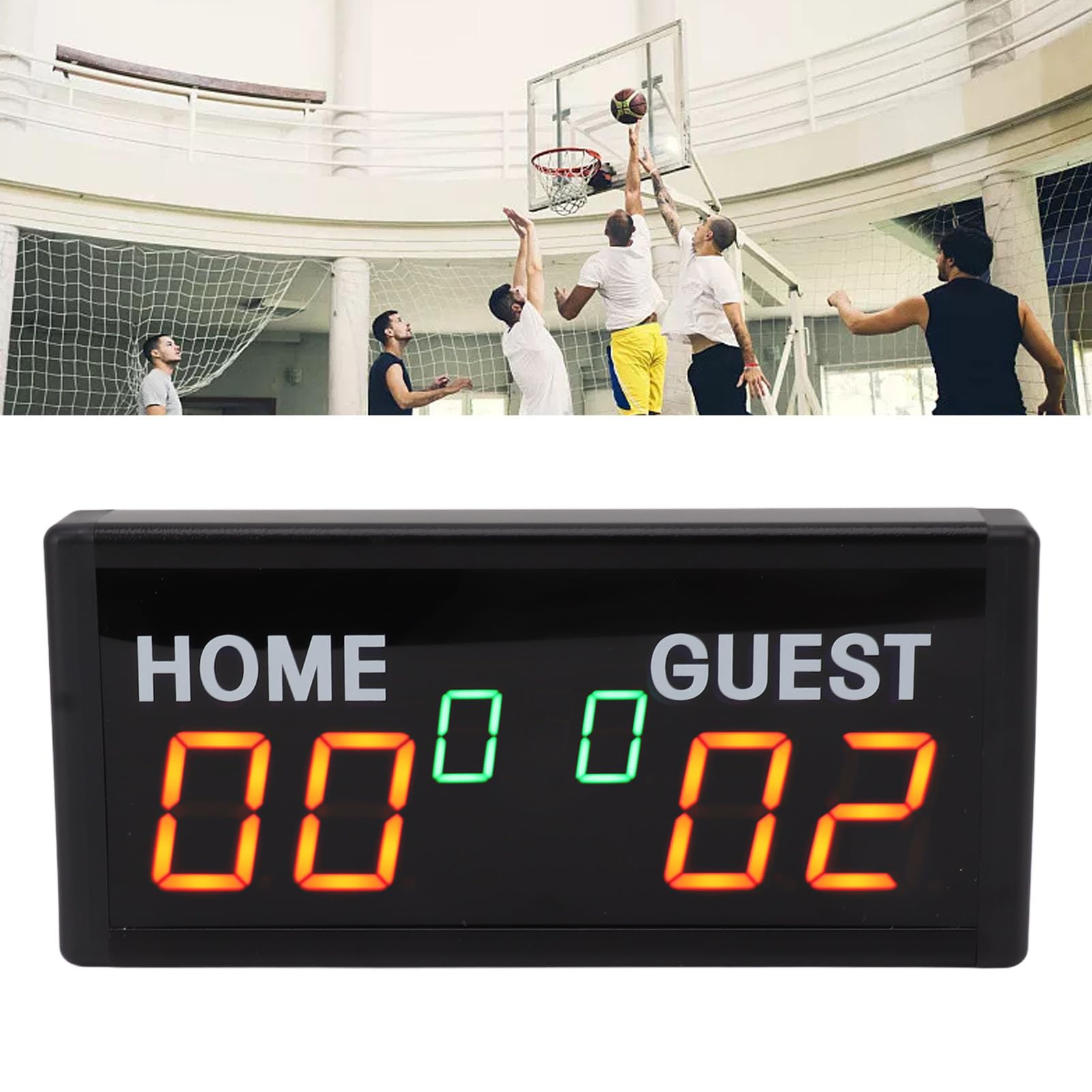 Topiky Elektronische Anzeigetafel, Tragbarer LED Digitalanzeiger, Tragbare Elektronische Tischanzeigetafel mit Fernbedienung, für Badminton, Basketball, Fußball, Indoor Spiele (EU)