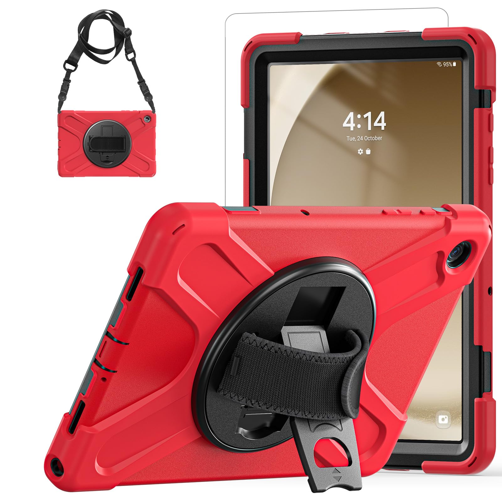 TSQQST for Galaxy Tab A9+ Plus Case 11" 2023 for Kids | Samsung A9 Plus Tablet Case with Screen Protector Stand&Hand Shoulder Strap | Rugged