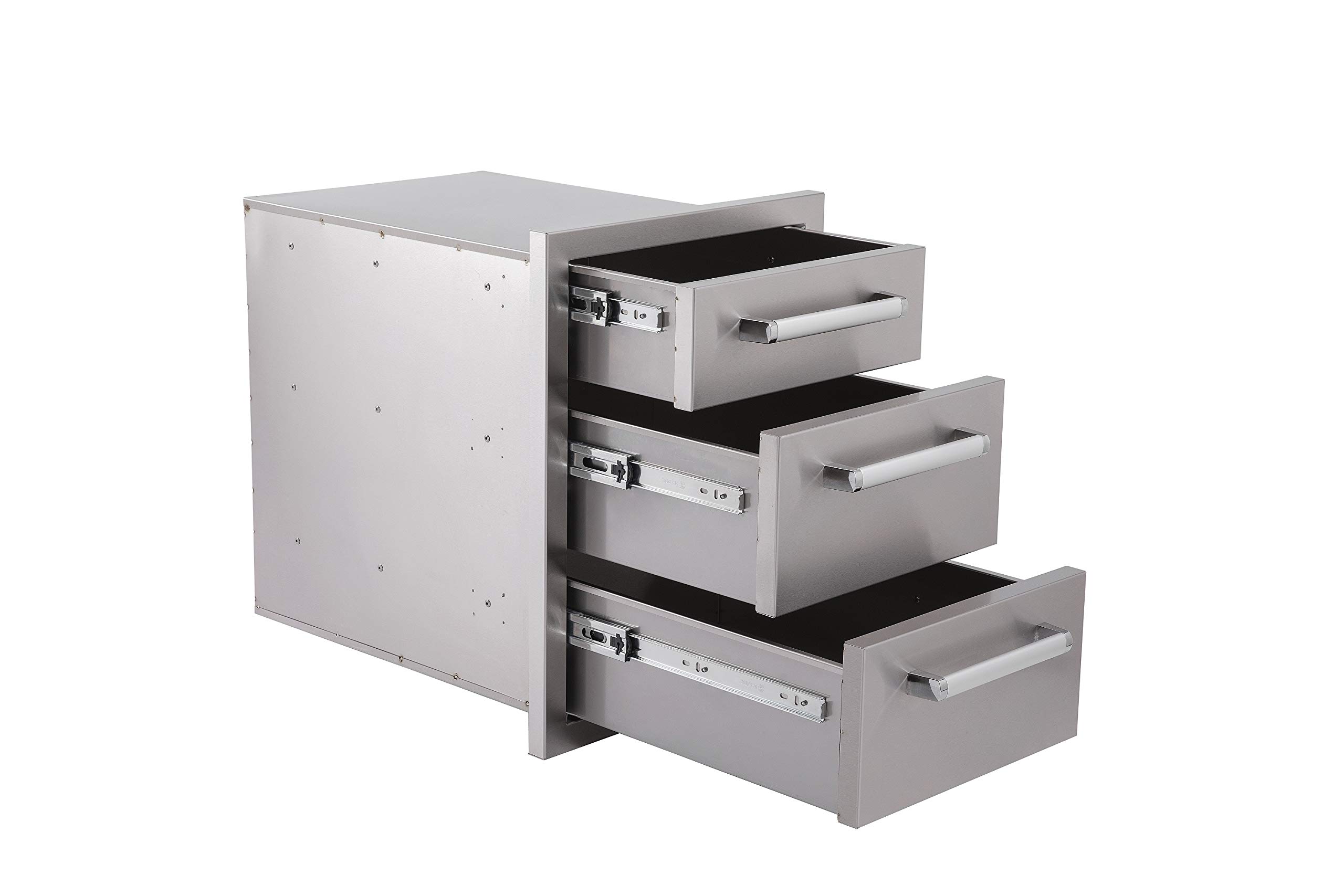 Bonfire Outdoor Kitchen Drawers Stainless Steel Built-in Triple Drawers L16.5 x W21.9 x H22 Inches Triple Layer BBQ Drawers for Outdoor Kitchen BBQ Island, 304 Stainless Steel Drawers, CBATD