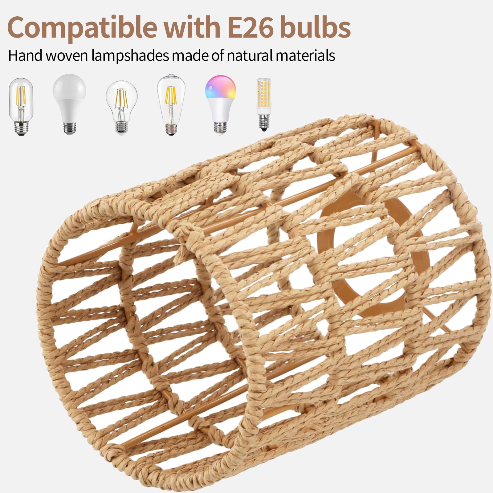 4 pezzi paralume in rattan, paralume boho paralume per lampada a sospensione paralume tessuto per lampade da terra lampadari lampade da tavolo lampade da parete lampade da soffitto