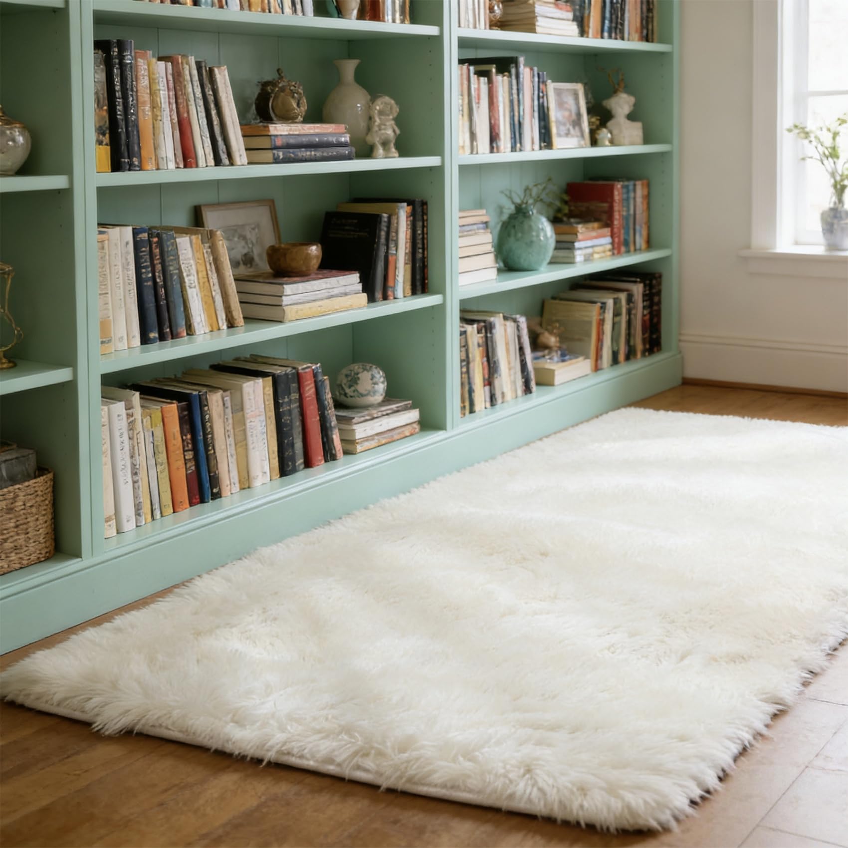 Tapis de salon 290x175 cm anti-glisse et doux fini les pieds froids au sol