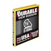 Vista 99 de Samsill Carpeta duradera de 3 anillos de 1 pulgada, fabricada en Estados Unidos, carpeta de anillos en D, cubierta transparente personalizable