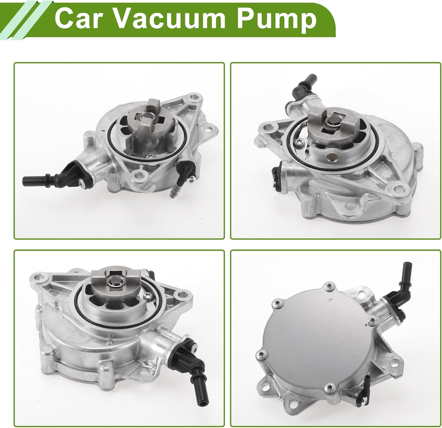 Brake Vacuum Pump No.11667586424 Engine Vacuum Pump for Mini Cooper R56 R57 R58 R60 R61 2011-2016 Aluminum Alloy Silver Tone 1 Pc