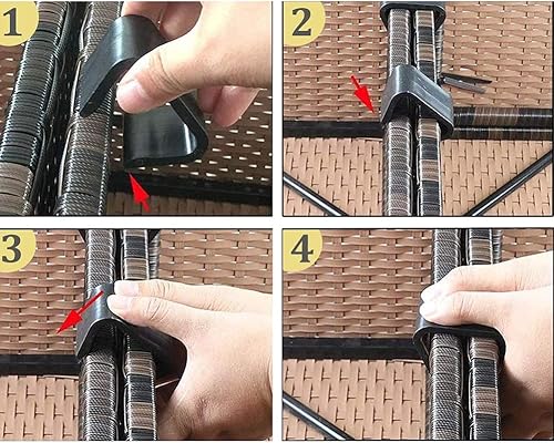 Miniatura 3 de 5 piezas de sofá sillas de ratán conector abrazadera de cierre de mimbre para muebles de mimbre al aire libre, patio, jardín, mimbre de mimbre,