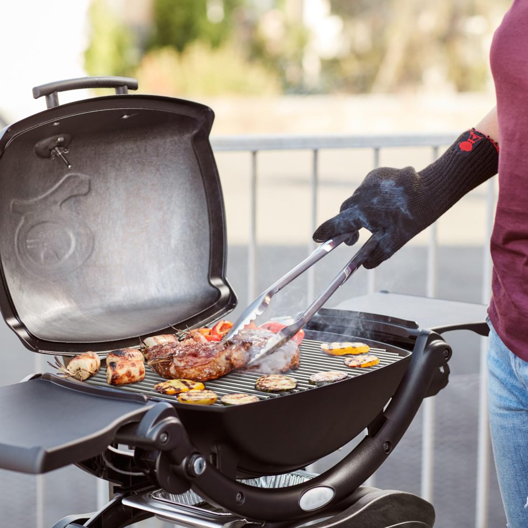 Onlyfire Edelstahl Grillrost Ersatz (54,6 x 38,5 cm) für Weber Gasgrill Q200, Q220, Q2000, Q2200, Q2400