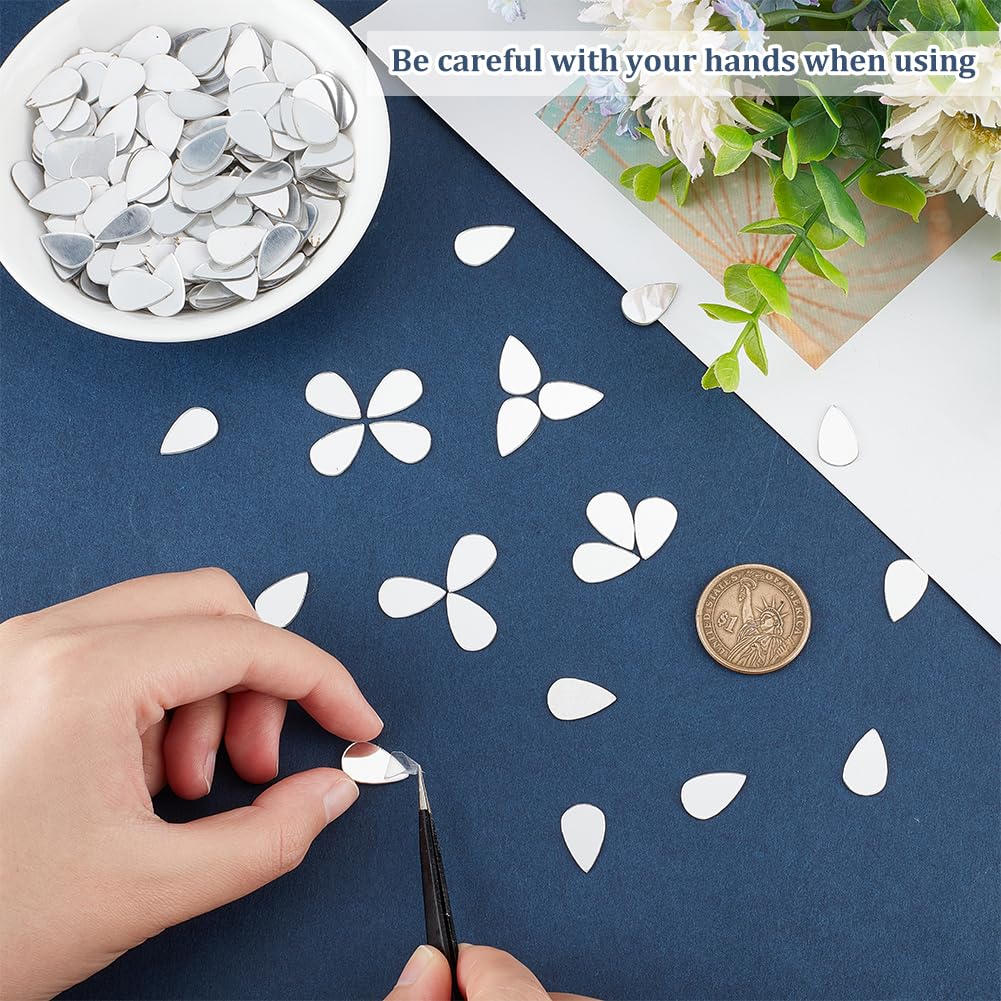 150 Pièces Mosaïque Miroir En Forme De Larme - Petits Carreaux Verre Pour DIY Déco Murale, Meuble, Vase
