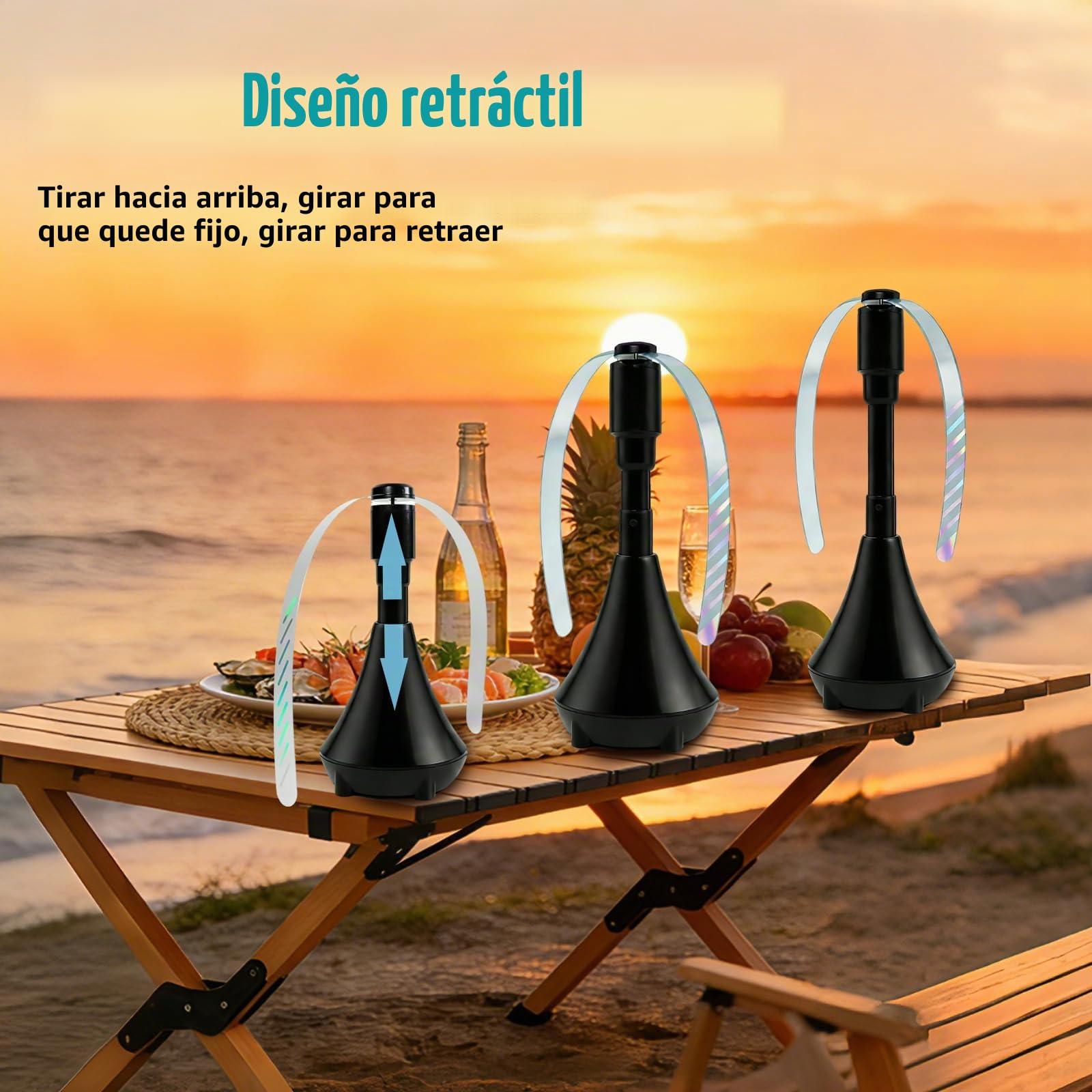 Ventilador Repelente de Moscas para Mesa, USB Espanta Moscas Exterior | Eléctrico Portátil Ahuyentador de Moscas, Plegable y Colgante, Protectores de Moscas Antimoscas, para Cocina Restaurante Mesa