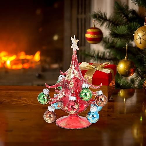 Miniatura 8 de Árbol de Navidad de cristal Miniture Decoración de Navidad Árbol artificial Mesa Centro de mesa Árboles de vidrio para mesa Mini Campana de sisal
