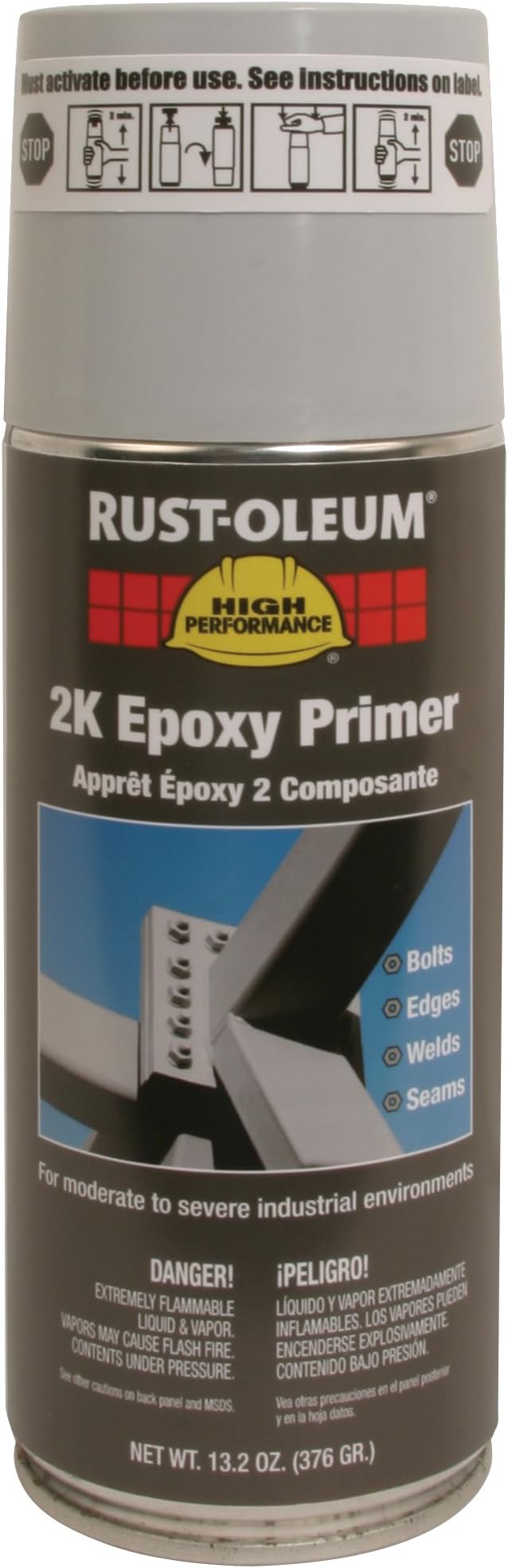 Rust-Oleum 247597 High Performance VK9300 System 2K Epoxy Primer Spray Paint, 13.2-Ounce, Gray, 6-Pack