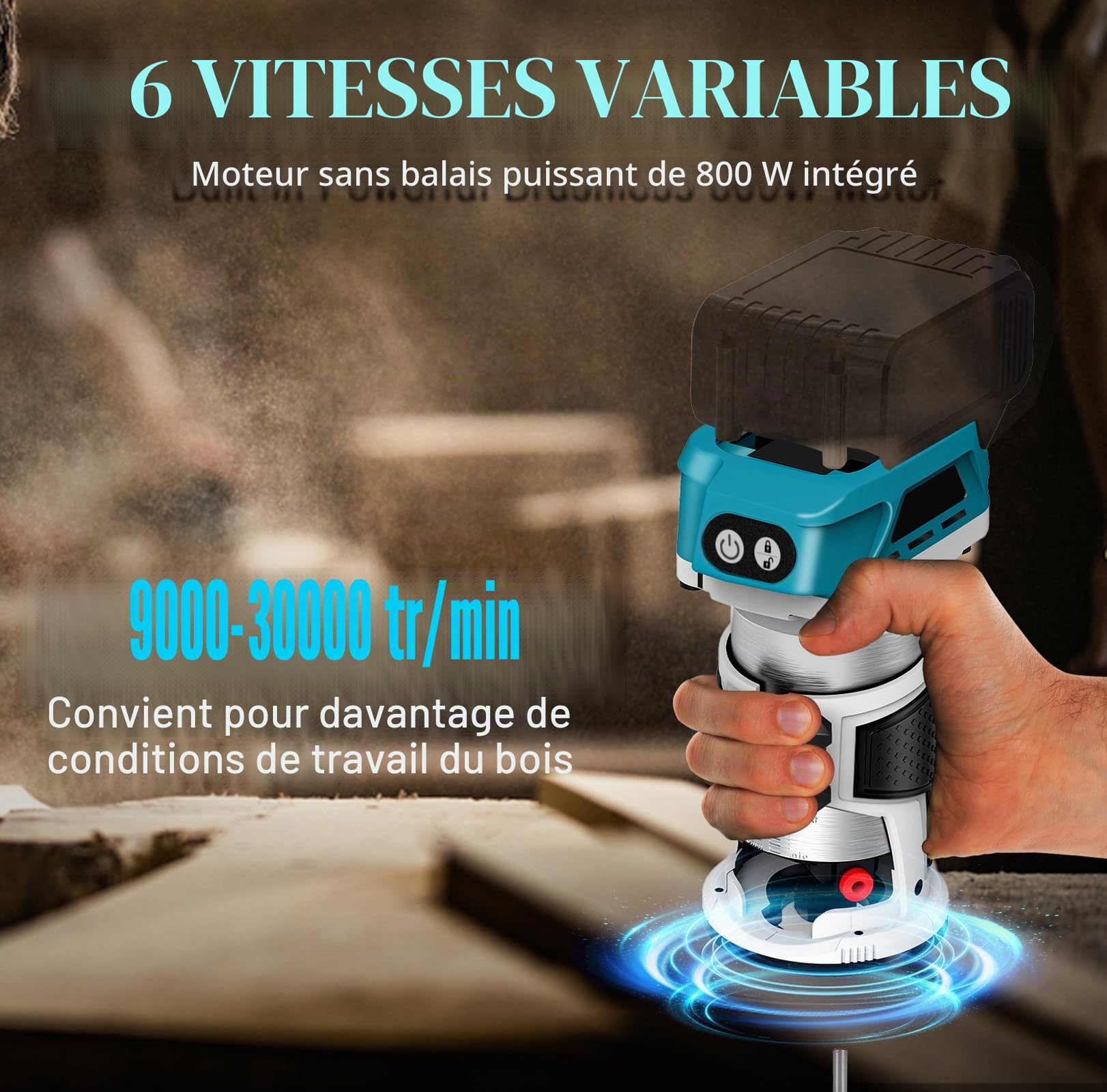 WingFly Affleureuse Défonceuse, Affleureuse Sans Fil pour Makita 18 V