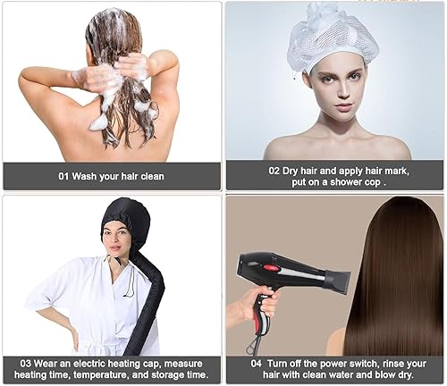 Miniatura 4 de Red Plopping Cap para secar el cabello rizado, Capo de Plopping de red con cordón, Red Plopping Satin Diffuser Cap, Red Plopping Cap para volumen,