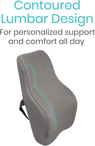 Miniatura 6 de Vive Cojín lumbar completo, soporte de contorno de espuma viscoelástica para dolor de espalda baja, alivio de presión ergonómico para silla de
