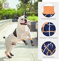 Vista 64 de BEAUTYZOO 6 calcetines para perros para evitar lamer las patas, zapatos antideslizantes para suelos de madera dura en pavimentos calientes, botas