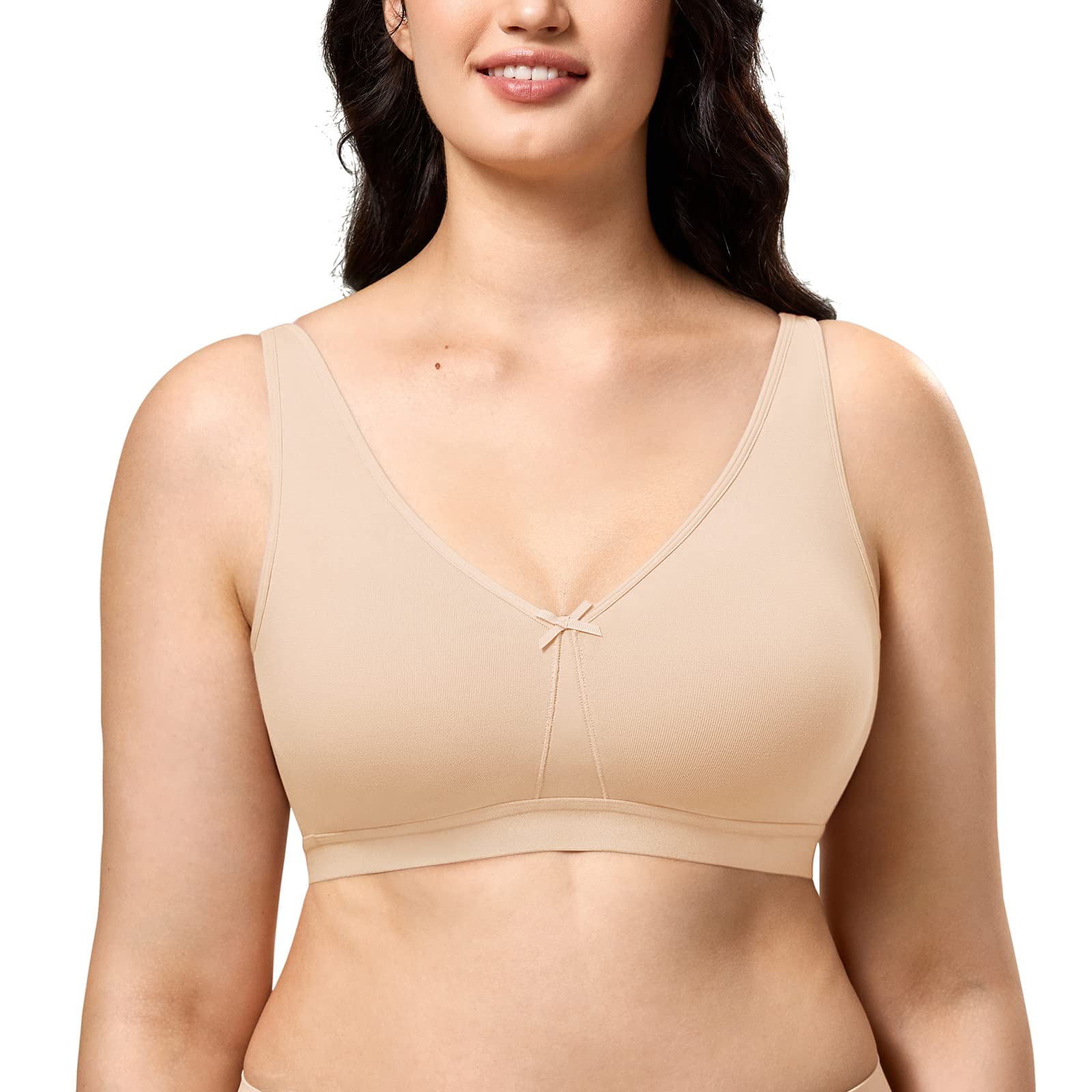 AISILIN Sujetador Algodon sin Aros para Mujer | Tallas Grandes, sin Relleno, de Copa Completa, Comodos