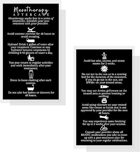 Miniatura 2 de Tarjetas de cuidado posterior de mesoterapia, paquete de 50, tarjeta de visita de 2 x 3.5 pulgadas, Lipo líquido, cuidado de la piel, diseño de