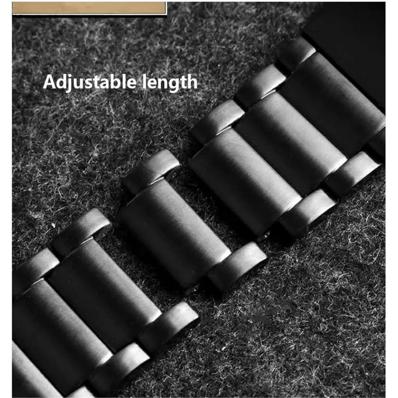 Bracelet Montre Acier Inoxydable Massif 26/28/30 Mm – Démontage Rapide, Fermoir Déployant, Outil Inclus – Compatible Universelle, Argent Ou Noir