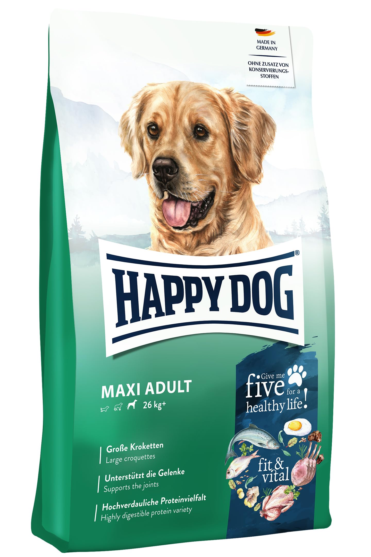 Happy Dog 60761 - Supreme fit & vital Maxi Adult - Hunde-Trockenfutter für große Hunde - 14 kg Inhalt
