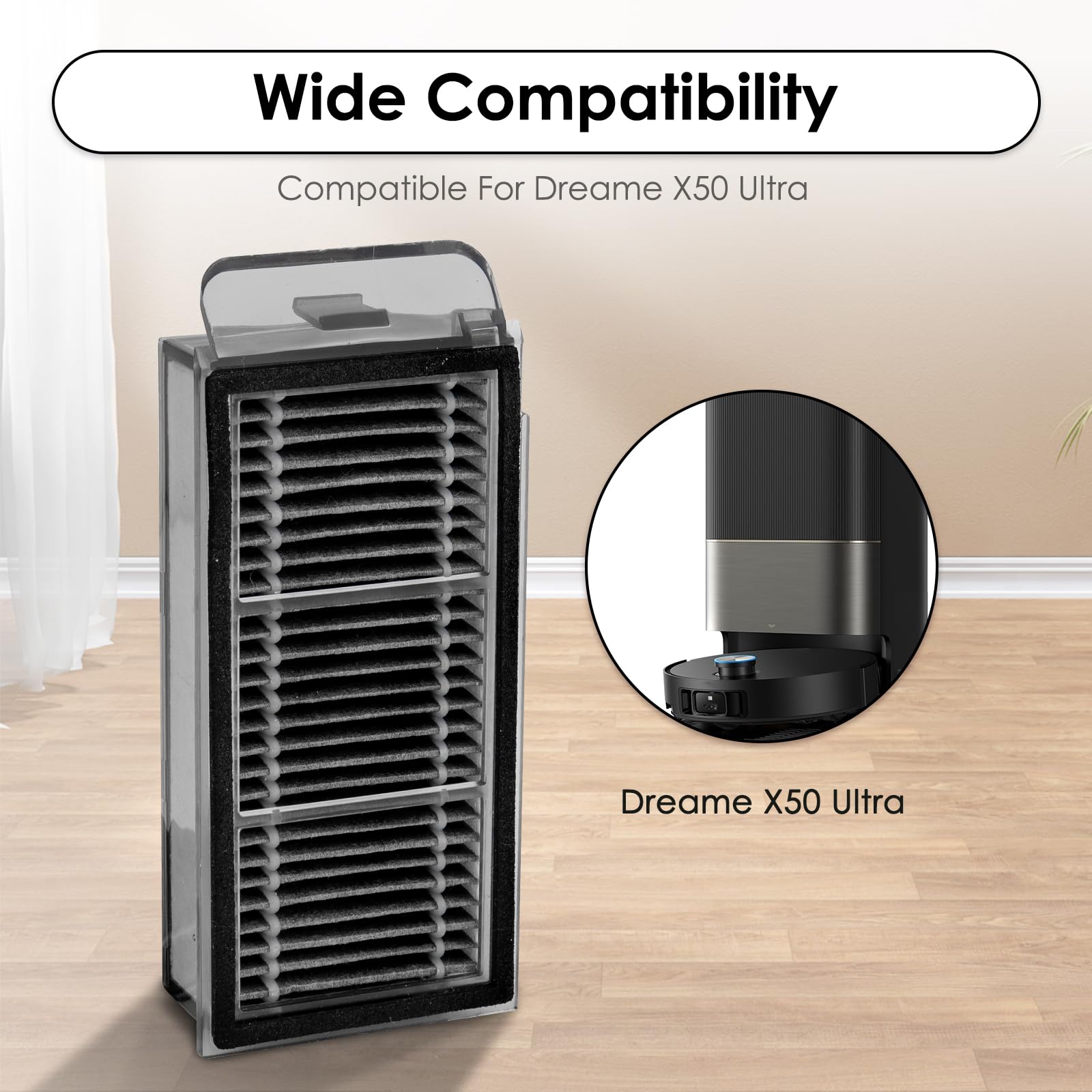 FlkwoH Lot De 4 Filtres Hepa Pour Xiaomi Dreame D9 Robot Aspirateur Cle Accessoires