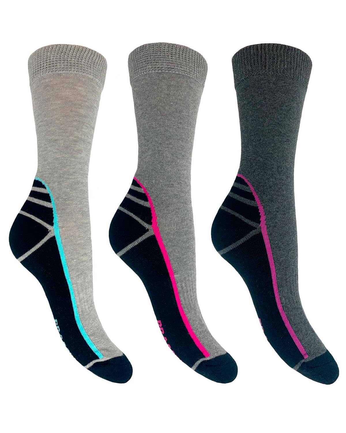 Bramble - Ladies Hiker Boot Sock with bamboo 3 Pairs U.K. Size 4-7