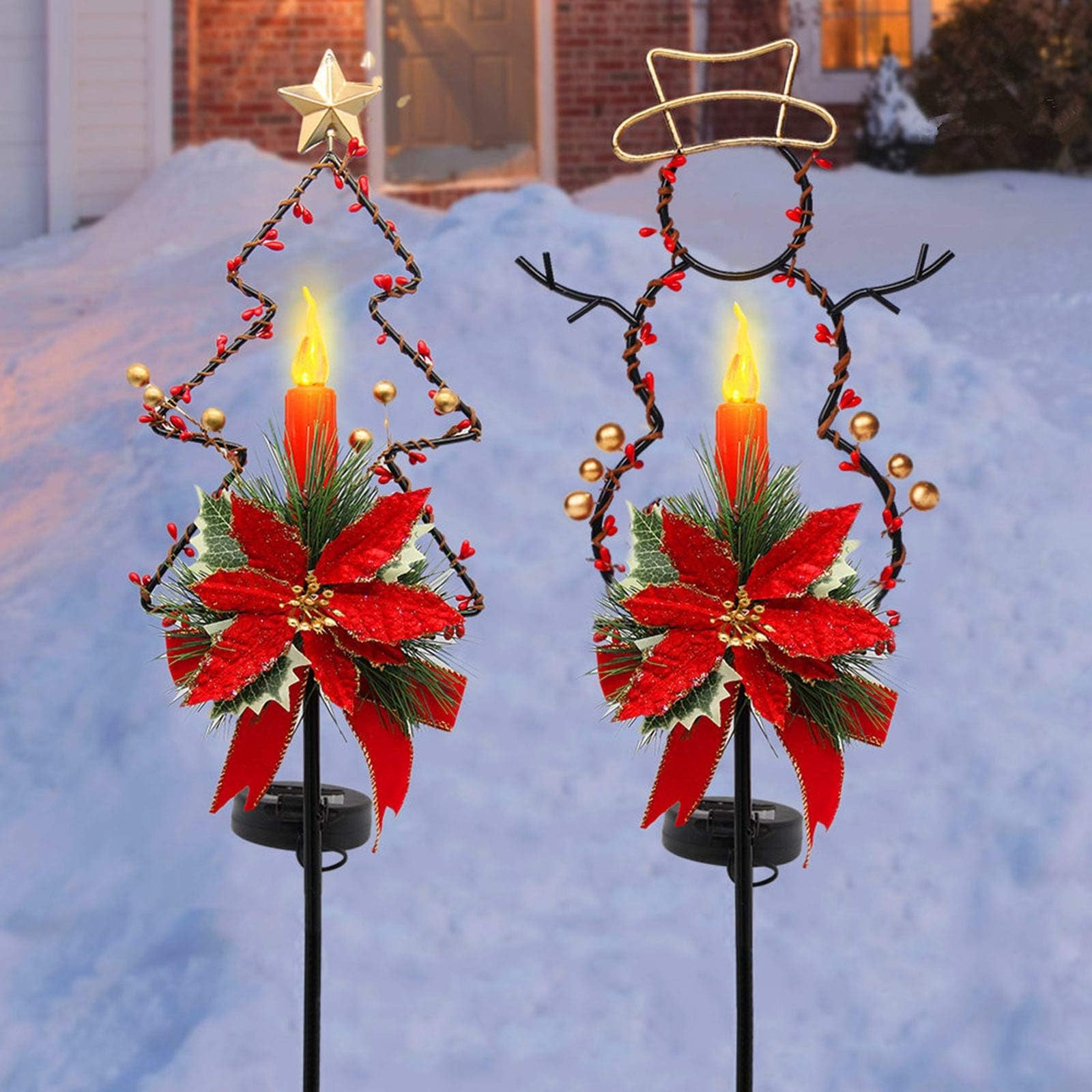 Candle Stake Light Solar Christmas Vintage 