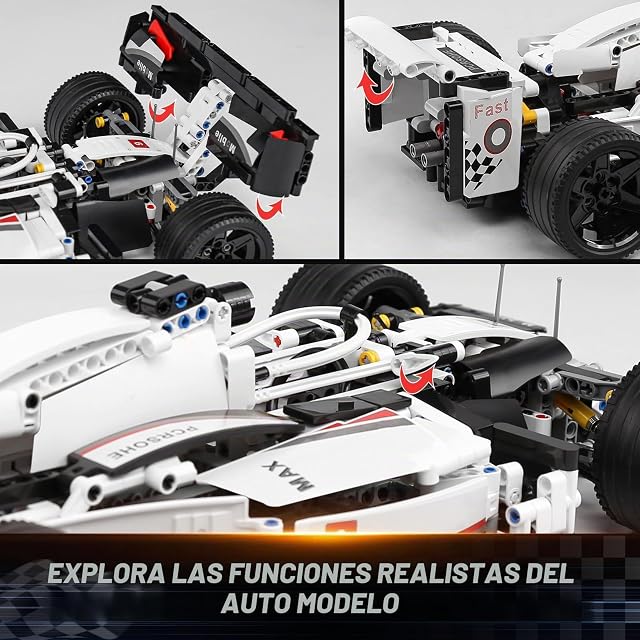 Foto 5 de 7 de Mould King 13117 Kit de construcción de coches de carreras de fórmula técnica