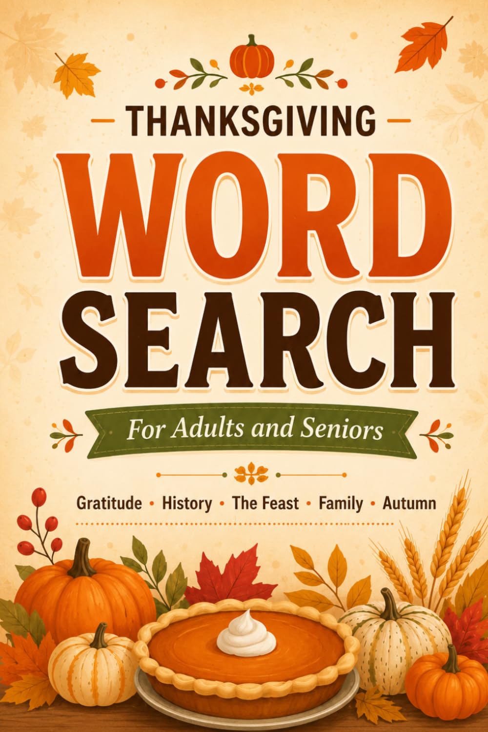 Thanksgiving Word Search for Adults: 82 Puzzles of Gratitude, History, the Harvest Feast and Family Tradition | Large Print Activity Book: Featuring ... Table, Gratitude, Family Reunion and More