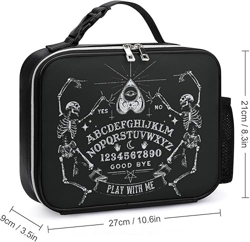 Miniatura 2 de Caja de almuerzo aislada con diseño de bruja mágica y gótica negra, bolsa de almuerzo reutilizable para picnic, trabajo, senderismo, playa