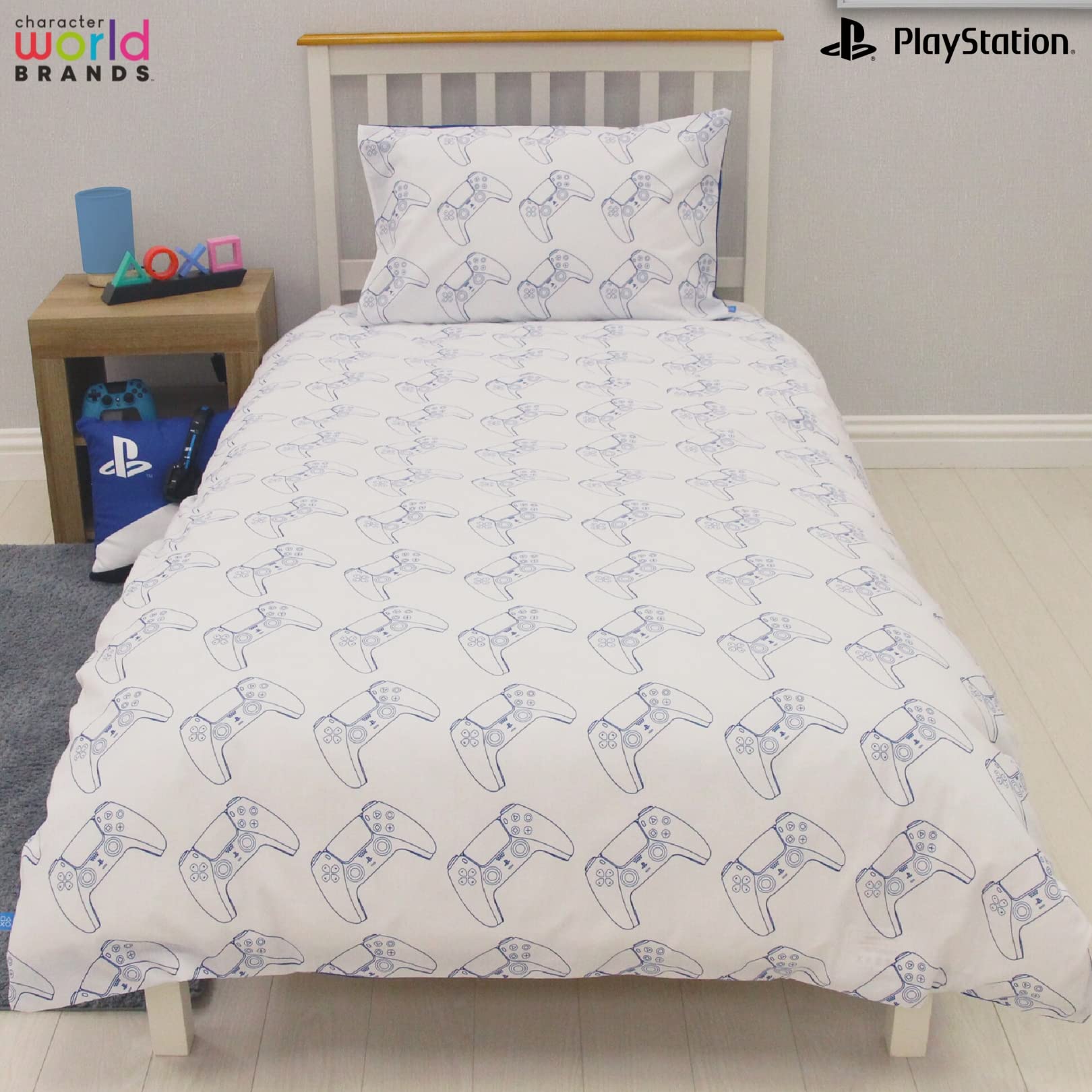 Set Copripiumino PlayStation Ufficiale - Reversibile, Letto Singolo 135x200 Cm Con Federa