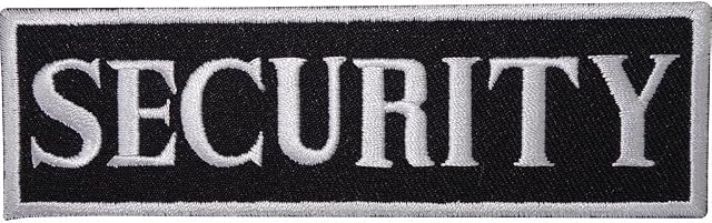 Security Embroidered Iron/Sew On Patch T Shirt Safety Vest Jacket Black Badge