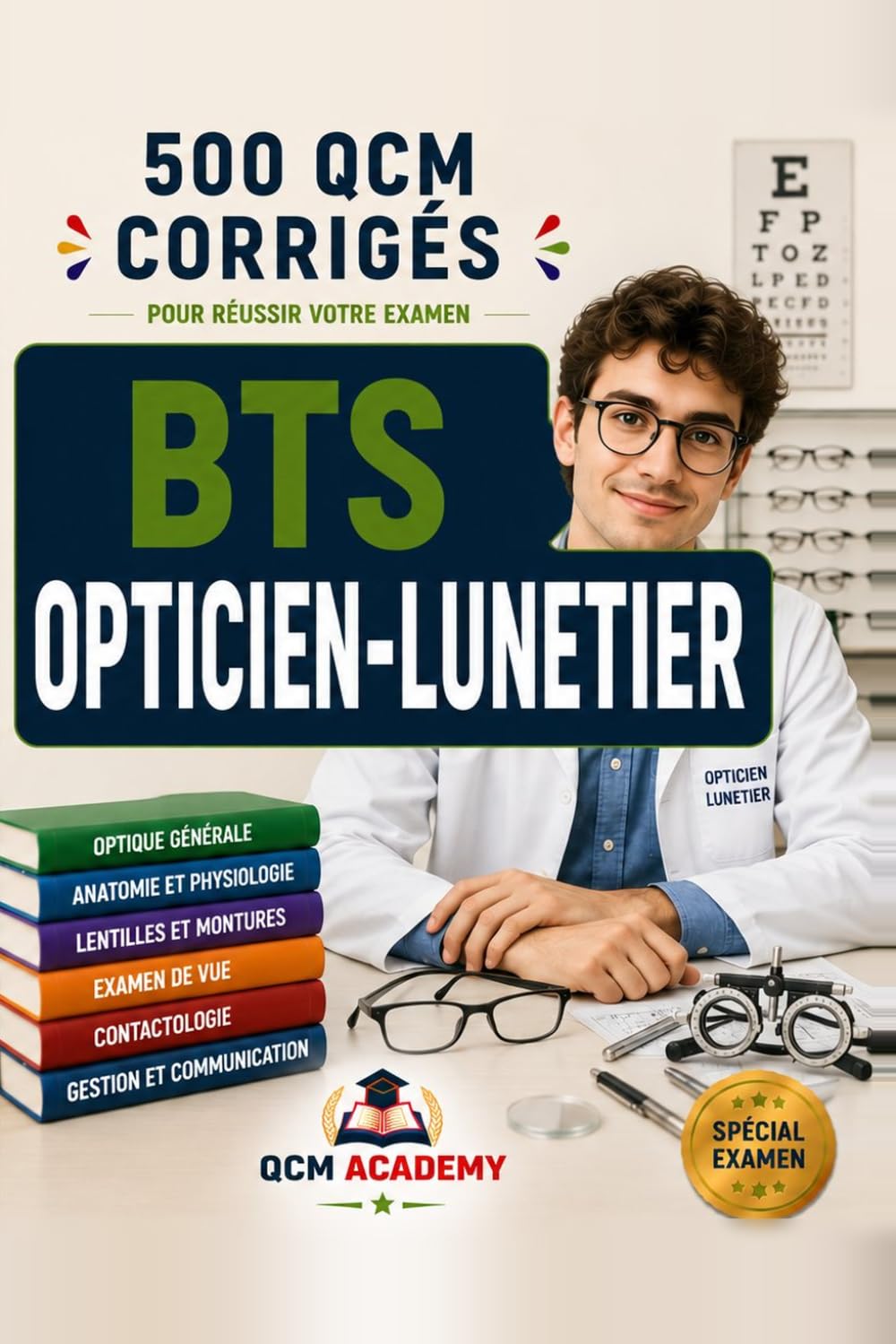 BTS Opticien-Lunetier: 500 QCM Corrigés | Référentiel rénové 2026 | Cahier d'entraînement pour réussir l'examen en autonomie | Optique, vision, ... contactologie, magasin | Annales et révision