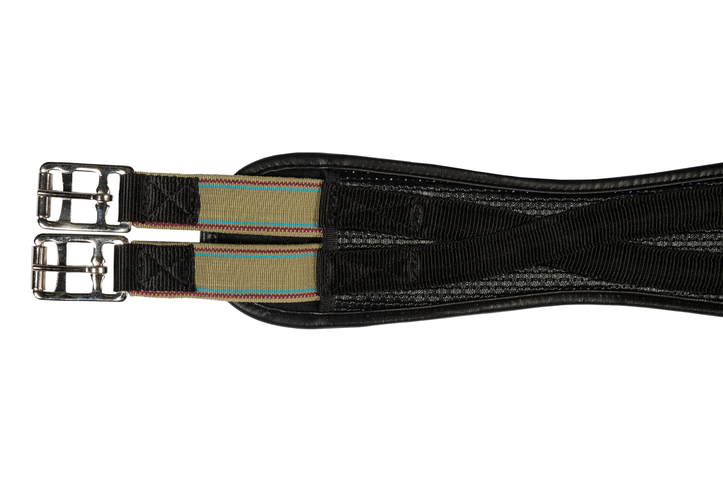 HKM 558169 PVC Soft Saddle Girth Waffle Effect, Elastic, L, Black - Image 3