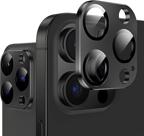 WSKEN Protector de lente de cámara para iPhone 15 ProiPhone 15 Pro Max, aleación mate prueba inastillable Protector de pantalla de cámara de vidrio