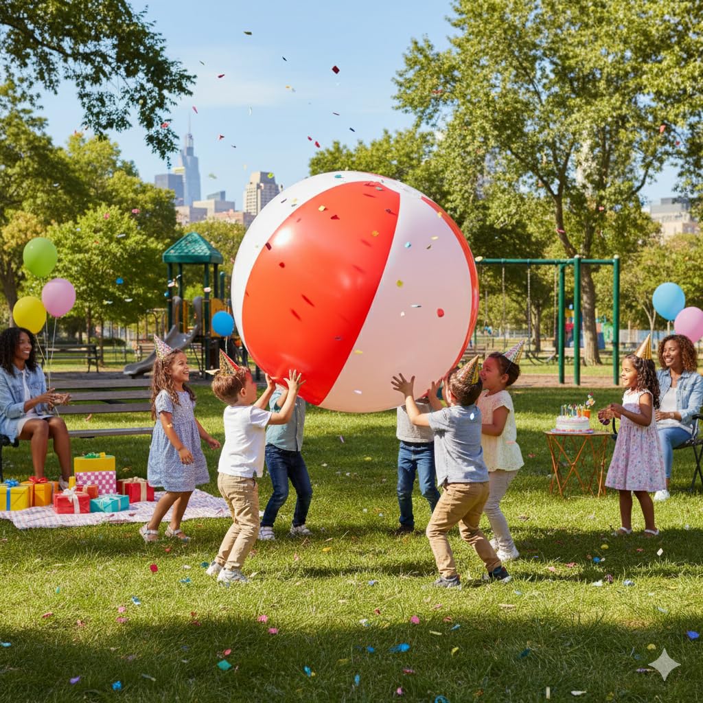 Dozer Ballon de plage gonflable géant XXL de 300 cm de circonférence, idéal pour la piscine, le jardin et les événements, festivals, fêtes d'anniversaire, jouet d'été