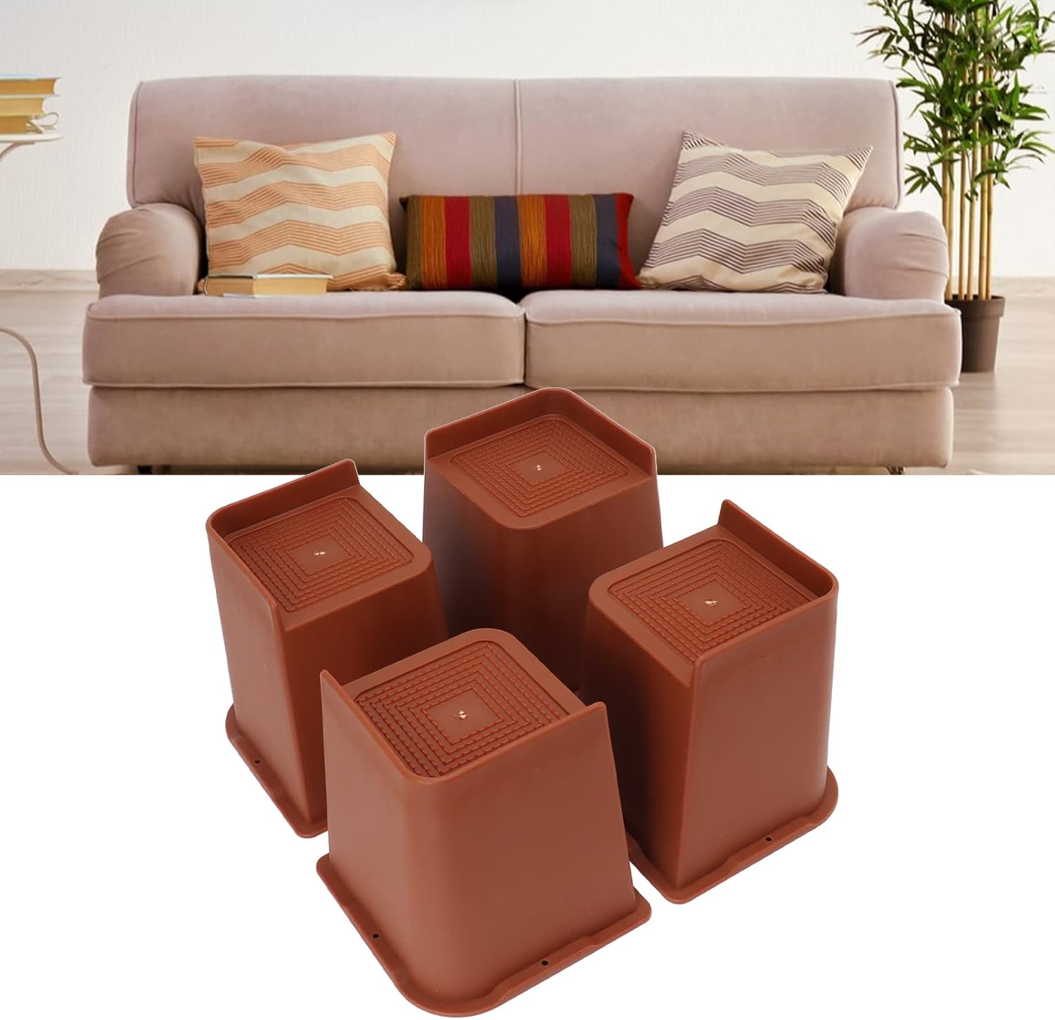 Heavy Duty Bed Chair Riser 6in Anti Slip Furniture Raiser Extra Storage L Shaped Bedroom