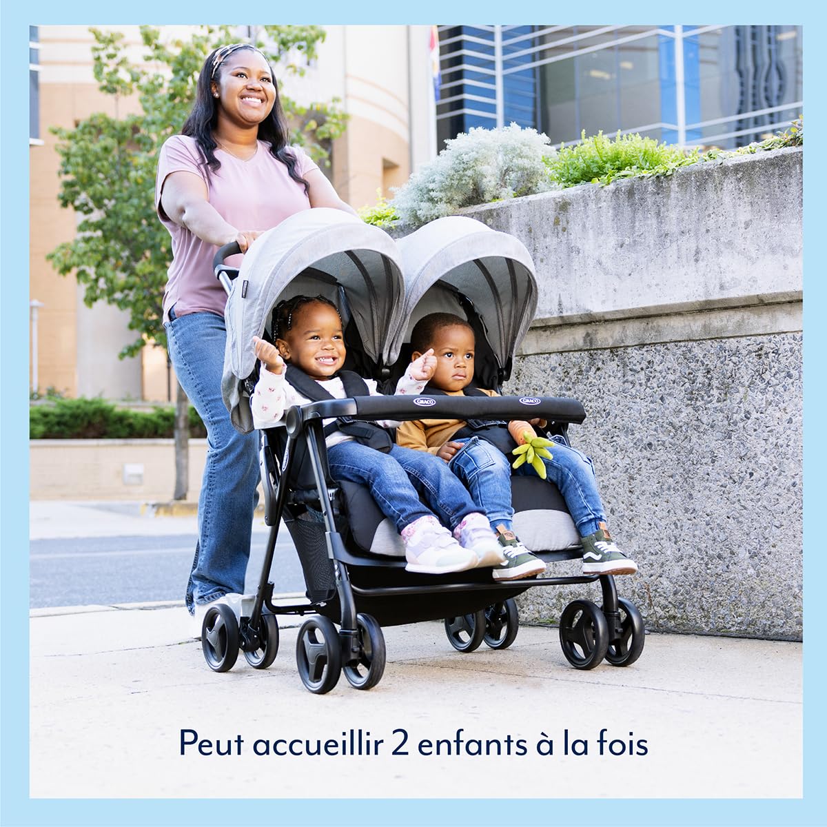Graco DuoRider Poussette double légère 0-15 kg dossiers réglables pliable grand panier gris