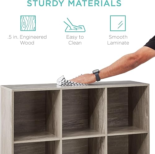 Miniatura 141 de Best Choice Products - Organizador de almacenamiento de 6 cubos, apertura de 13.5 pulgadas, estantería, estante de exhibición, personalizable con 3