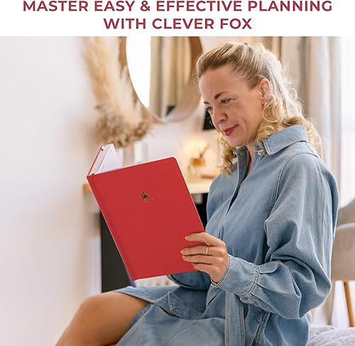 Miniatura 2 de Clever Fox Planner PRO Premium Jan 2026-Jan 2027 – Luxurious Weekly, Monthly & Budget Agenda Organizer for Productivity & Reaching Goals, A4 Rojo