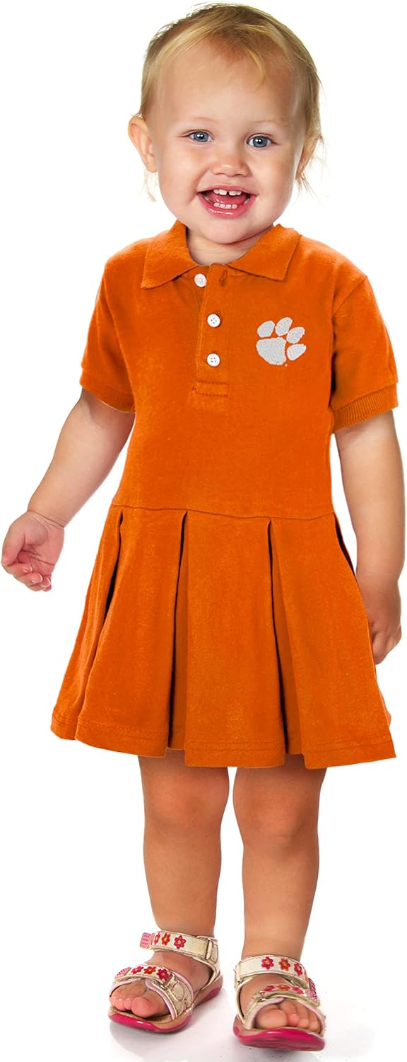 Little King NCAA Short Sleeve Girls Polo Dress-Newborn and Infant Sizes