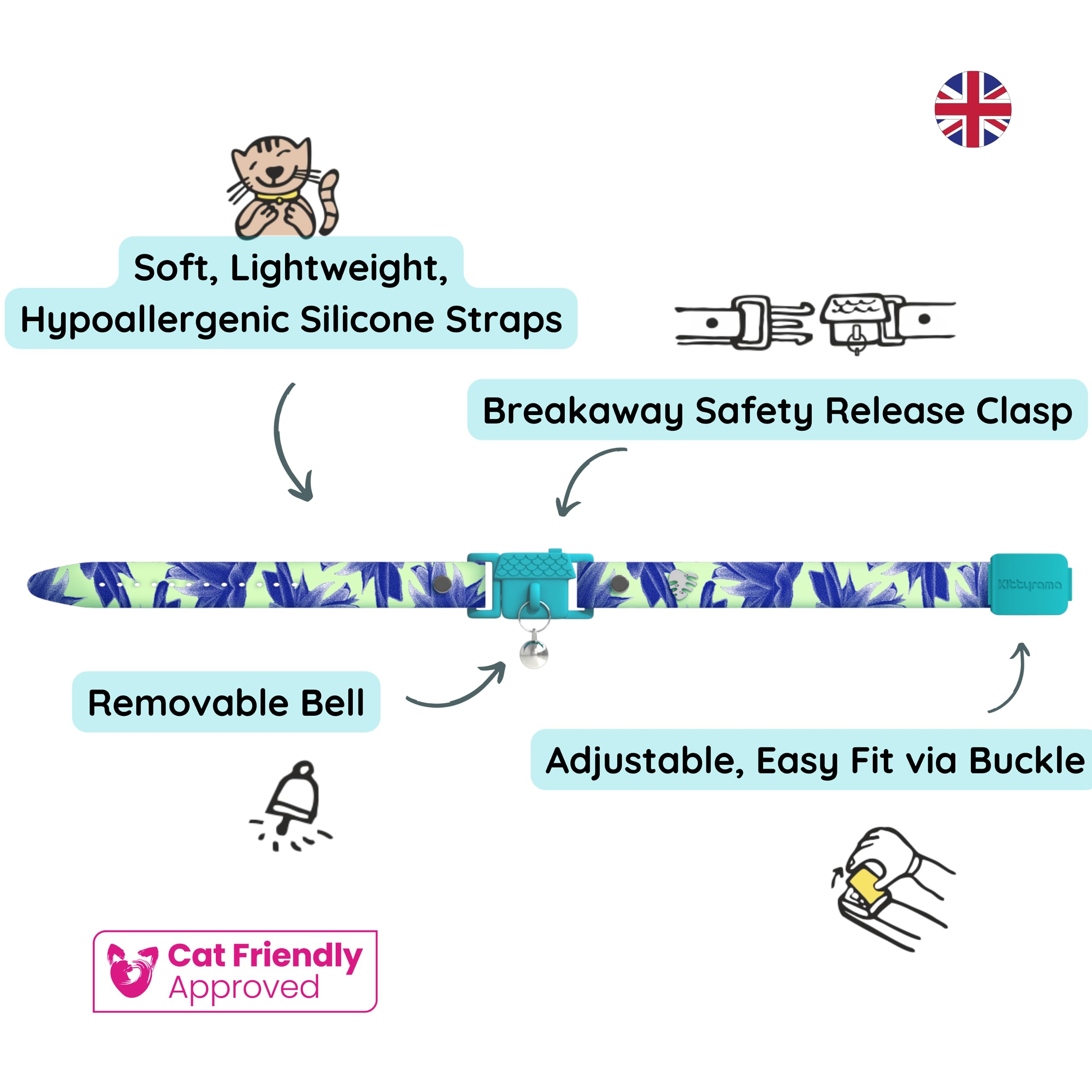 Kittyrama Botanicals Lotus Cat Collar. Award Winning. Hypoallergenic, Quick Release Breakaway - Image 3