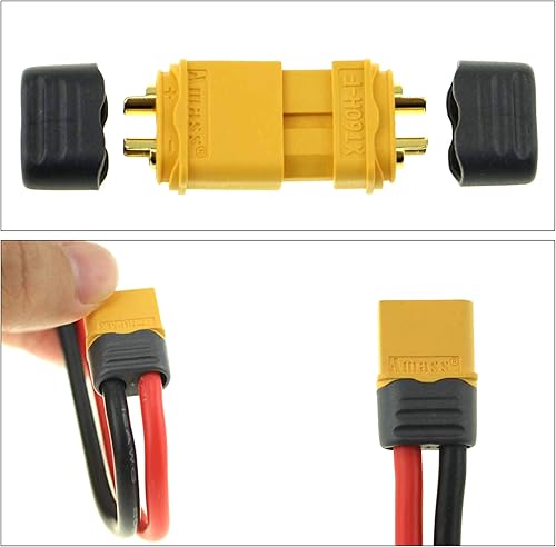 Miniatura 5 de SoloGood Amass - 10 pares de conectores de bala XT60H actualizado de XT60 funda hembra y macho chapado en oro para piezas RC
