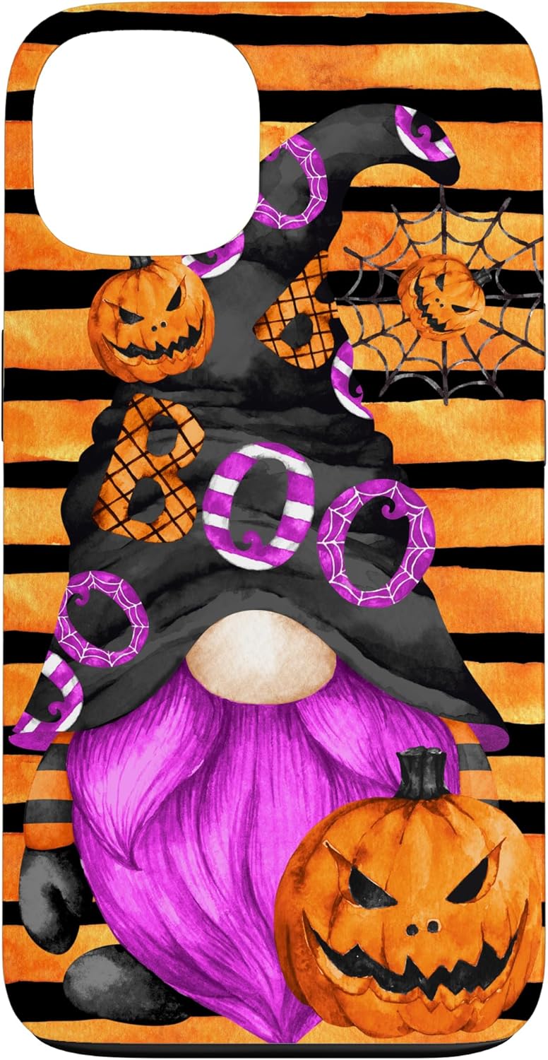 iPhone 14 Pro Max Halloween Gnome With Purple Beard Women Pumpkin Witchy Boo Case