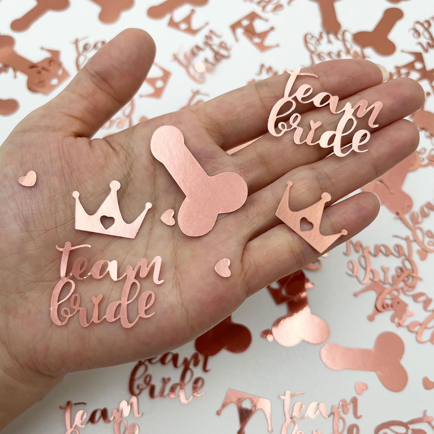 160Pcs Hen Party Confetti, Hen Do Decorations, Rose Gold Hen Do