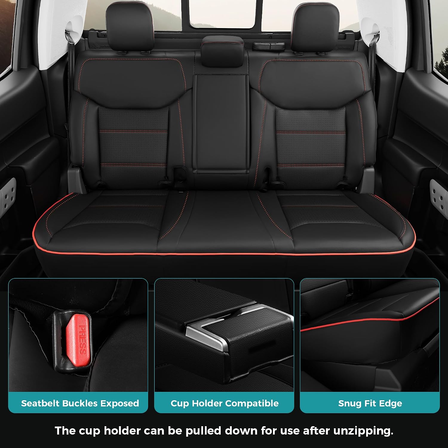 Custom Leather Seat Covers for Ford Maverick 2022-2026 Full Set image 5
