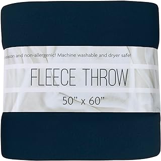 50x60 Throw Blankets, Ultra Soft Hypoallergenic Fleece Fall Throw Blanket for Livingroom, Couch, Chair, Bed, Navy Blue
