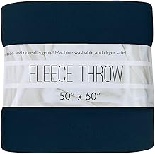 Trail maker 50x60 Throw Blankets, Fleece Throw Blanket for Livingroom, Couch, Chair, Bed (Navy Blue)