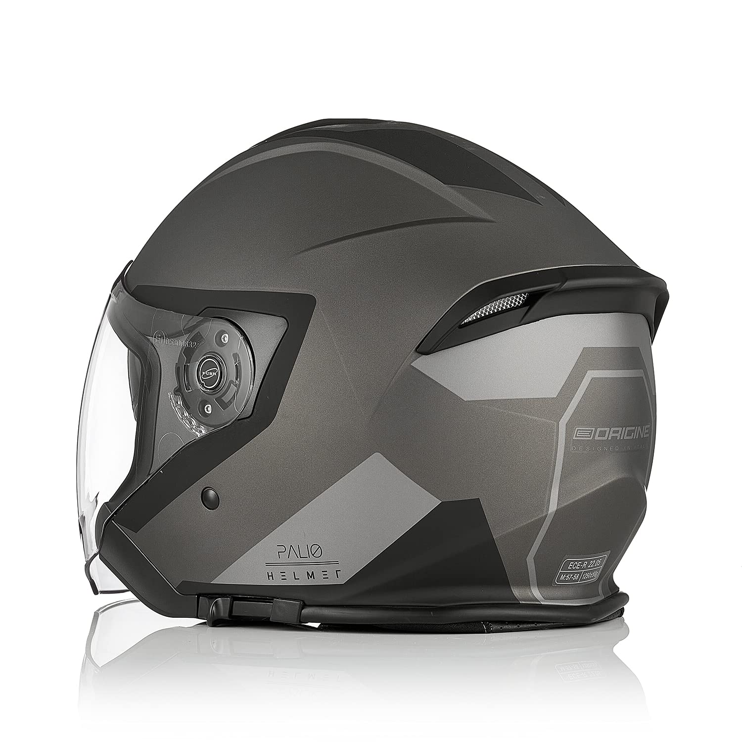 ORIGINE Motorradhelm Jethelm Roller Helm Scooter Helm Moped Mofa Helm mit Doppelvisier ECE Zertifizierung