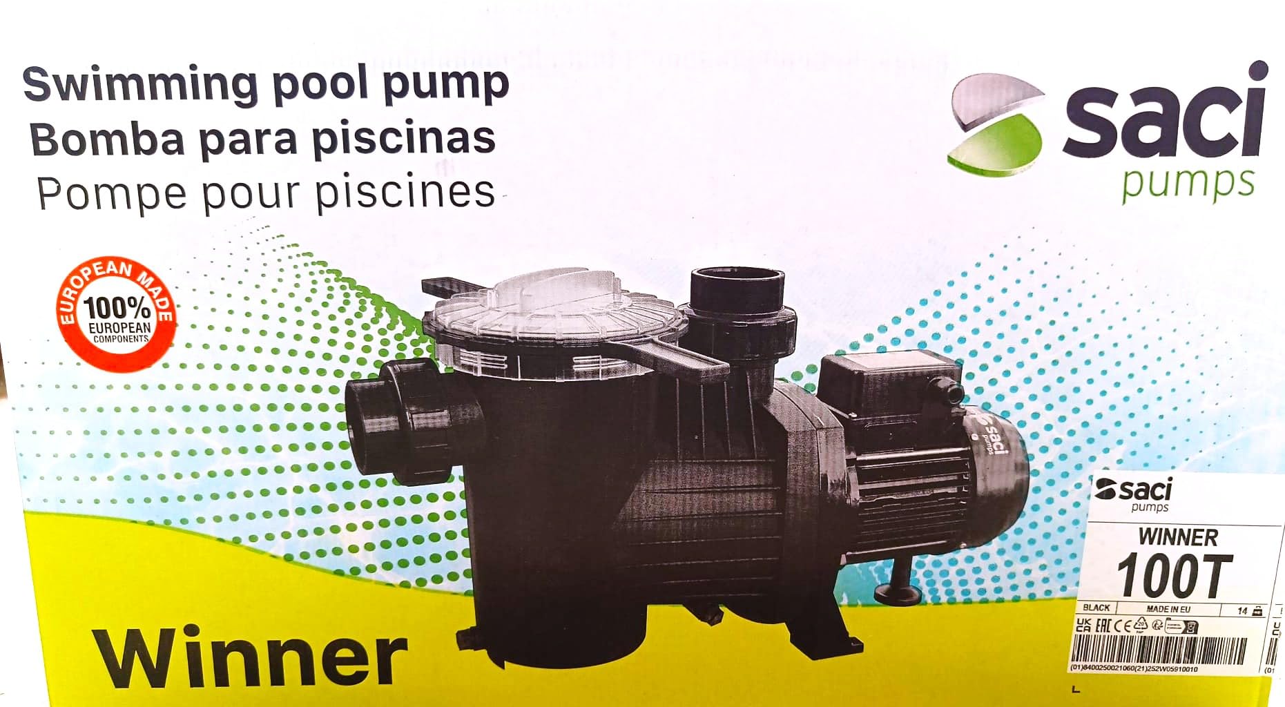 Pompa di filtrazione Saci Winner 1 CV tri 18 m3/h
