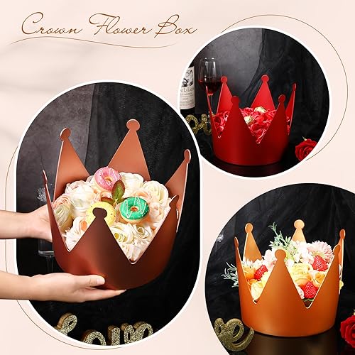 Miniatura 6 de Glenmal 6 cajas de flores para arreglos, caja de corona, cajas de regalo de flores impermeables, cajas vacías para ramo de flores, cajas de metal