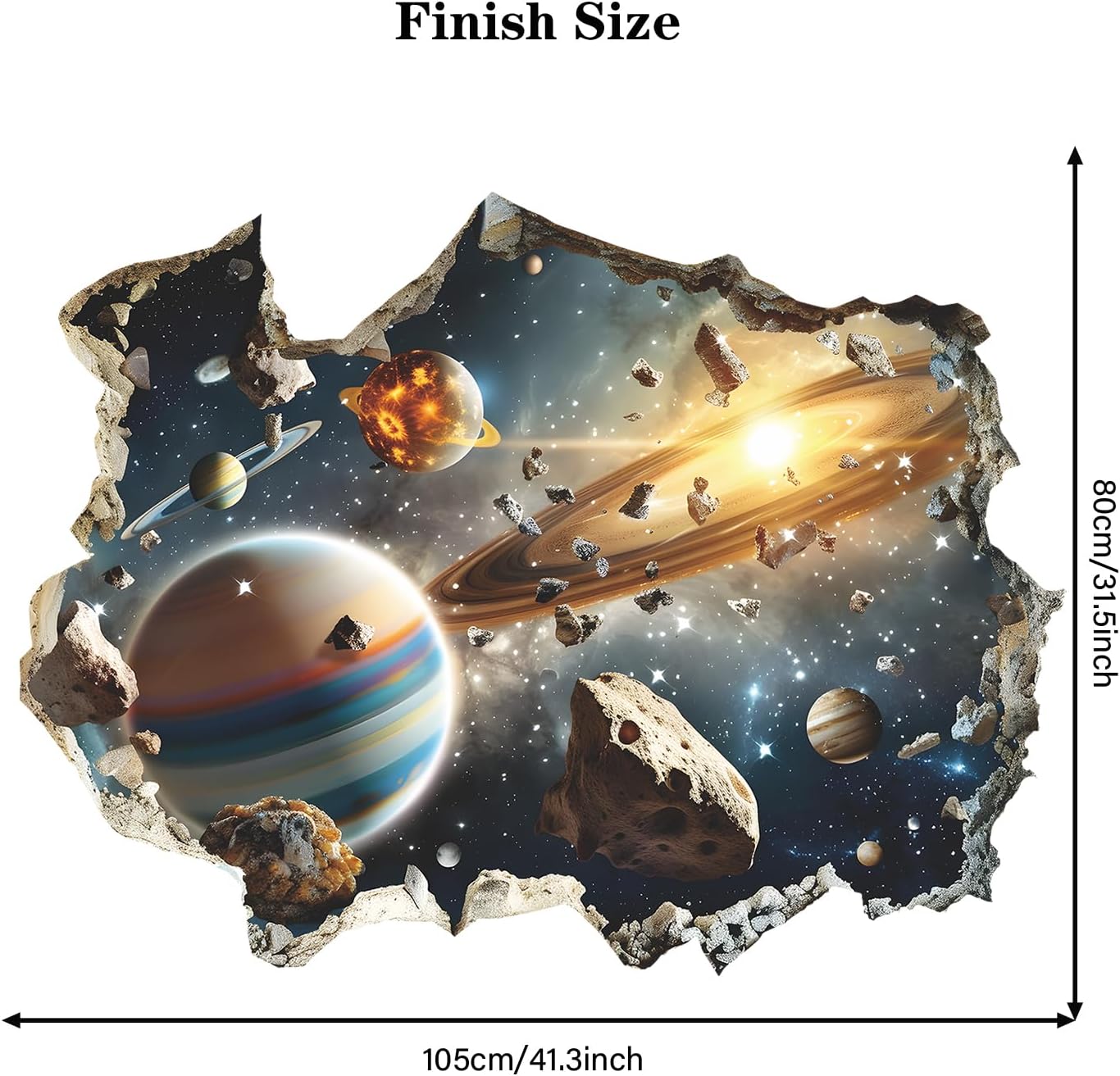 3D Blue Cosmic Galaxy Wall Decals Removable Magic 3D Milky Way Outer Space Planet Window Wall Stickers Murals Wallpaper Decor for Home Walls Floor Ceiling Boys Room Kids Bedroom