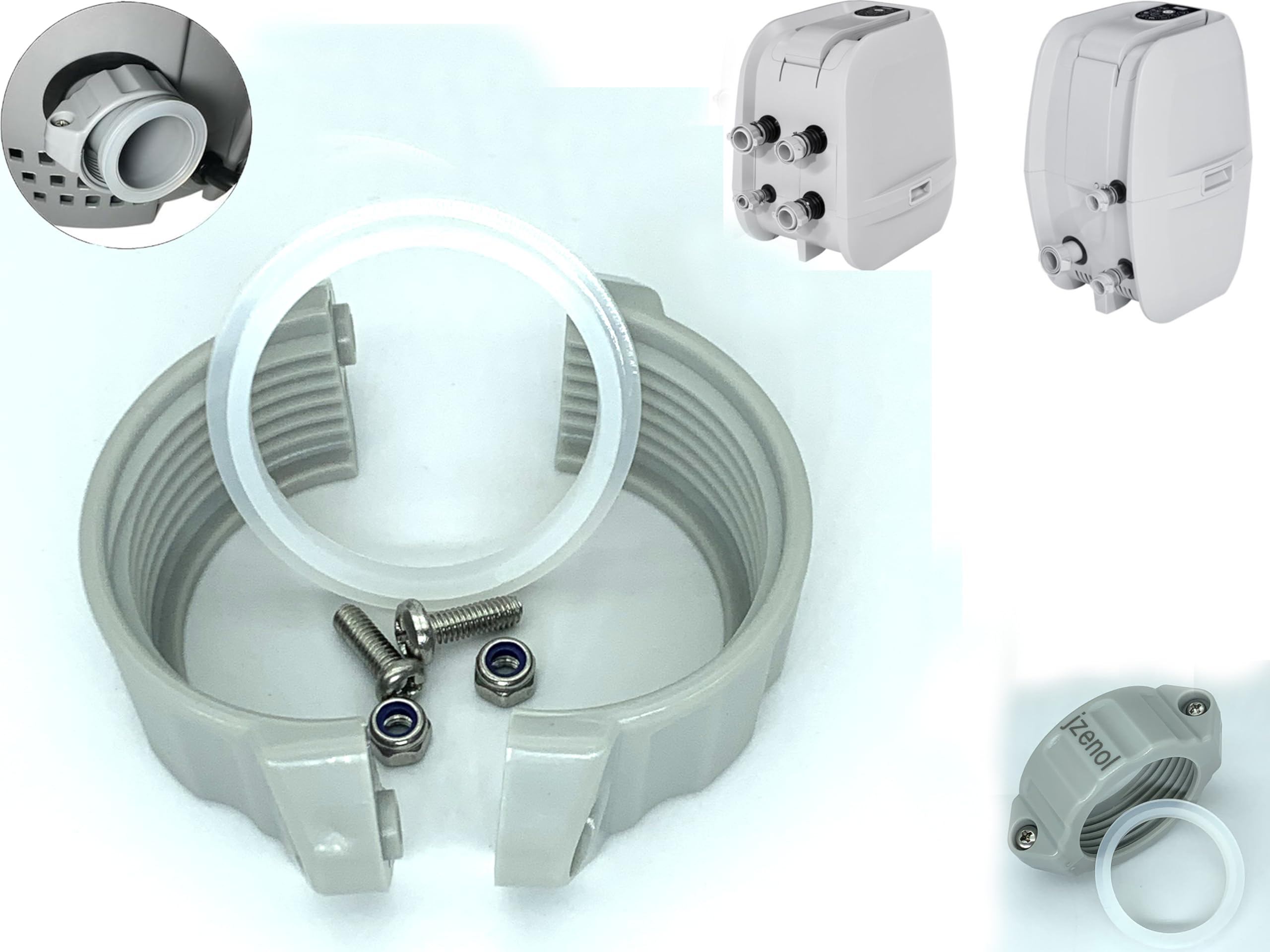 hot tub Heater Parts are Suitable for Lay-Z-Spa Coleman's Water Pump Seal refurbishment kit, Compatible with AirJet，Springstaditi， Island (1 A Split nut+1 A Sealing Ring)